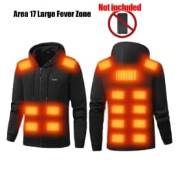 Hoodie Jacket That Will Heat Up Windproof 17 Zones Heated Hoodies Jackets Male Hoodie Winter Warm (Not Included The Power Bank)