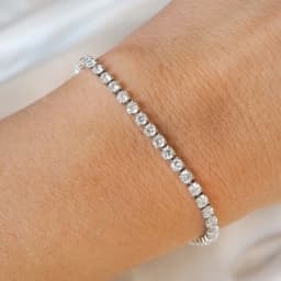 Tennis Bracelet Necklace Women 14K Gold/Silver Plated Rhinestone Choker Necklace Dainty Cubic Zirconia Cut Faux Diamond Chain