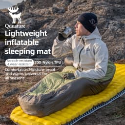 Qunature Outdoor Camping Inflatable Mattress Sleeping Pad Ultralight Hiking Waterproof Picnic Pad Foldable Sleeping Mattress
