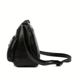Women Crossbody Fashion Pu Leather Large Capacity Multi-Pocket Mom Bag Black Embossed Outing Party Shoulder Bag
