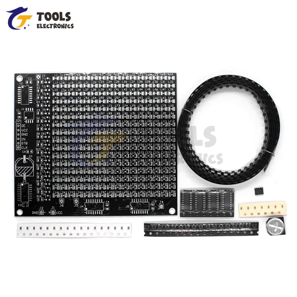 DIY Electronic Kit 64LED/256LED Red Display LED SMD Dot Matrix Advertising Screen Fun Soldering Practice Welding Practice Kit