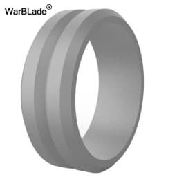 WarBLade V-groove Silicone Rings Food Grade FDA Silicone Finger Ring Hypoallergenic Sport Antibacterial Men Wedding Rubber Bands