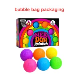 Schylling Rainbow Teenie Nee Doh Stress Balls 6pcs Soft Squishy Toys Anxiety Relief Squeeze Toys For Teenager Calm Mood