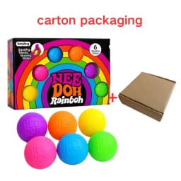 Schylling Rainbow Teenie Nee Doh Stress Balls 6pcs Soft Squishy Toys Anxiety Relief Squeeze Toys For Teenager Calm Mood