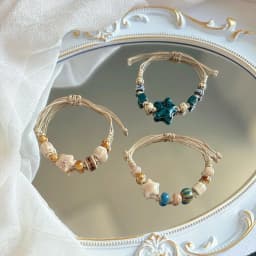 China Ethnic Retro Jingdezhen Ceramic Star Round Bead Rope Chain Bracelet for Women Friendship Charm Jewelry Accessories Gifts