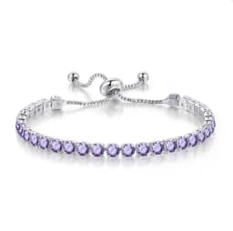 Adjustable Colorful Birthstone Tennis Bracelets for Women 4MM Crystal Bangle Female Hand Chain Trend Jewelry Accessories H133