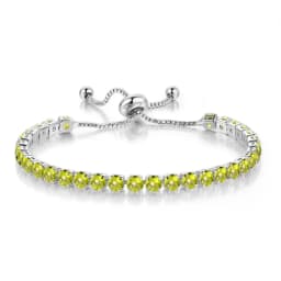 Adjustable Colorful Birthstone Tennis Bracelets for Women 4MM Crystal Bangle Female Hand Chain Trend Jewelry Accessories H133