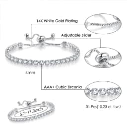 Adjustable Colorful Birthstone Tennis Bracelets for Women 4MM Crystal Bangle Female Hand Chain Trend Jewelry Accessories H133
