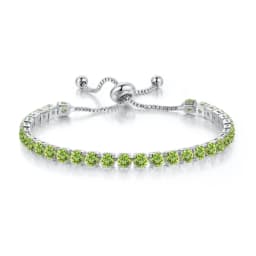 Adjustable Colorful Birthstone Tennis Bracelets for Women 4MM Crystal Bangle Female Hand Chain Trend Jewelry Accessories H133