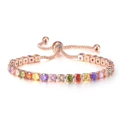 Adjustable Colorful Birthstone Tennis Bracelets for Women 4MM Crystal Bangle Female Hand Chain Trend Jewelry Accessories H133