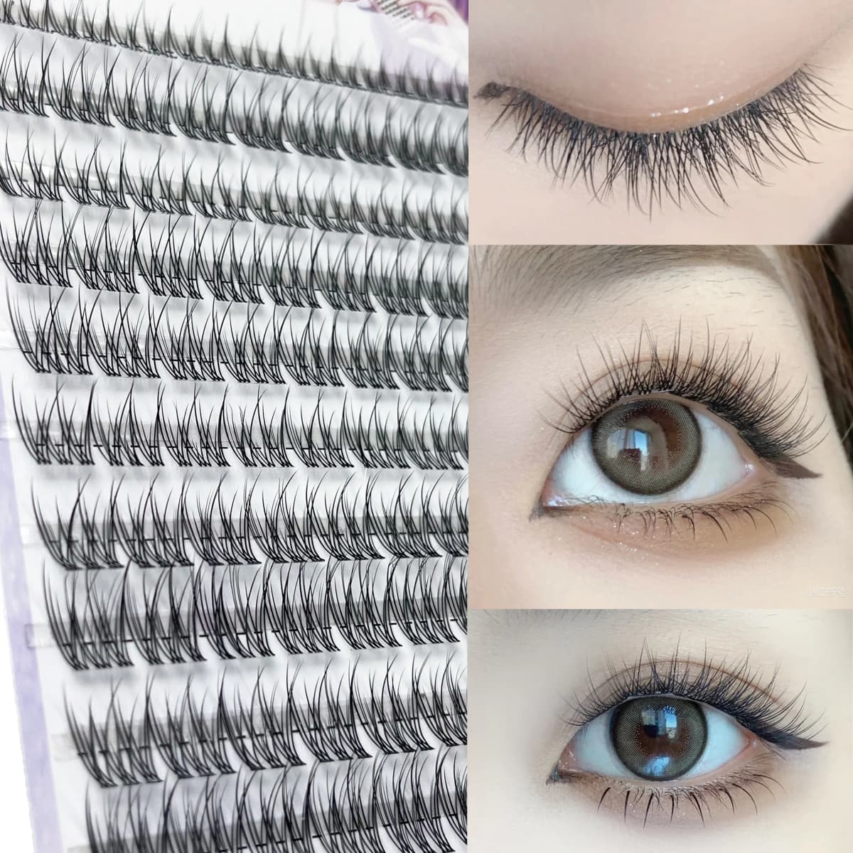 1/box 120 Bundles Mink False Eyelash Natural Fishtail Lash 3D Russian Individual Eyelash Extension Cluster Makeup Tool Wholesale
