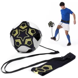 Football Training Belt Adjustable Belt with Ball Elastic Cord Swing Trainer Soccer Practice Ball Control Drills Skills Training