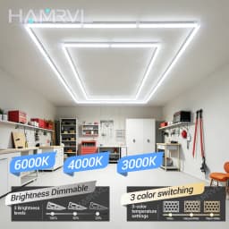 LED Rectangle Lighting 4S Car Showroom Barber Workshop Office Desk Ceiling Lamp Color Change Dimmable Garage Hexagon Lights Gym