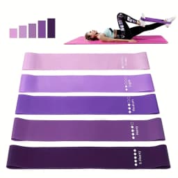 5-Piece Portable Gradient Resistance Band Yoga/Fitness/Pilates Triple Strength Trainer Stackable Colorful Fitness Band Women's S