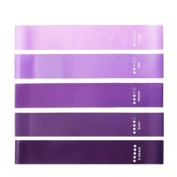 5-Piece Portable Gradient Resistance Band Yoga/Fitness/Pilates Triple Strength Trainer Stackable Colorful Fitness Band Women's S