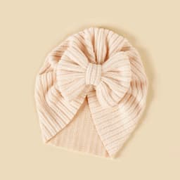 Baby Knot Turban Newborn Ribbed Hat 0-5T Elastic Knitted Bow Indian Cap Winter Cute Hats Infant Toddler Thick Girls Boy Kid New