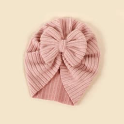 Baby Knot Turban Newborn Ribbed Hat 0-5T Elastic Knitted Bow Indian Cap Winter Cute Hats Infant Toddler Thick Girls Boy Kid New