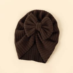 Baby Knot Turban Newborn Ribbed Hat 0-5T Elastic Knitted Bow Indian Cap Winter Cute Hats Infant Toddler Thick Girls Boy Kid New