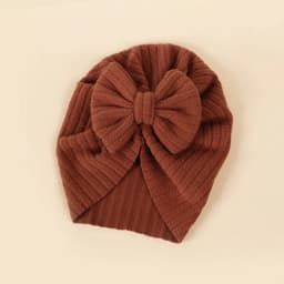 Baby Knot Turban Newborn Ribbed Hat 0-5T Elastic Knitted Bow Indian Cap Winter Cute Hats Infant Toddler Thick Girls Boy Kid New