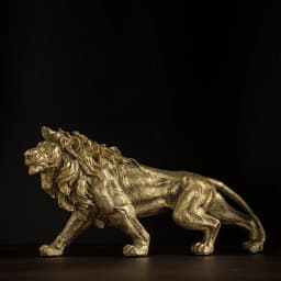 NORTHEUINS Resin Golden Lion King Figurines Home Office Desktop Modern Animal Statue Decoration Accessories Living Room Decor