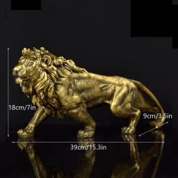 NORTHEUINS Resin Golden Lion King Figurines Home Office Desktop Modern Animal Statue Decoration Accessories Living Room Decor