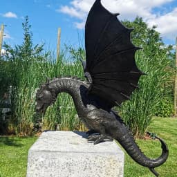 Garden Dragon Statue Fountain Dragon Ornament Resin Water Feature Sculpture for Home Garden Decoration
