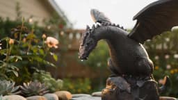 Garden Dragon Statue Fountain Dragon Ornament Resin Water Feature Sculpture for Home Garden Decoration