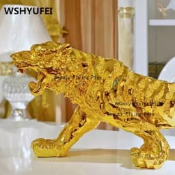 Resin Tiger Chinese Zodiac Tiger Home Decorations Natural Resin Making Birthday Gifts and Christmas Gifts Wedding decoration