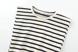 BSAY Women Fashion Summer New Splice Stripes Round Neck Pullover Sleeveless Long Dress French Chic Female Evening Clothing