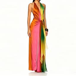 Tie Dye Print Twisted Hem Party Dress Ladies Sexy Backless Bohemian Dresses 2026 Deep V Hollow Out Sleeveless Summer Long Dress