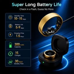 AURA Matt Smart Ring, Fitness & Health Tracker, Sleep and Temperature Monitoring Long‑Lasting Battery GPS Tracking for Men Woman