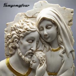 Fan Yong Four Catholic Holy Family Three Silicone Mold DIY Can Make Resin Concrete Plaster Decorations for Home Furnishings