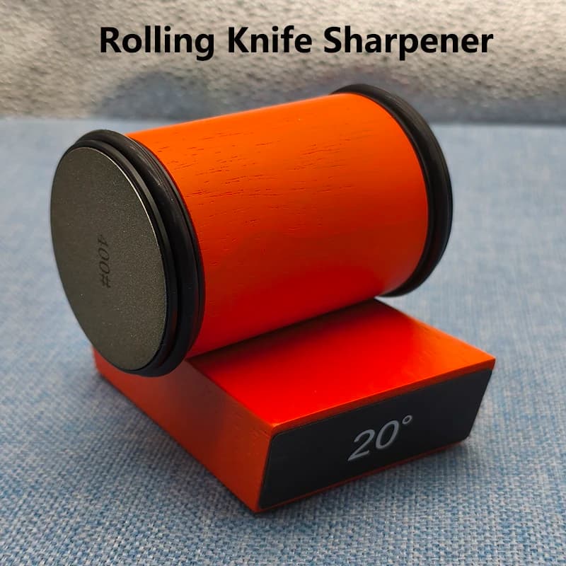 Rolling Blade Sharpener Set Diamond Grinding Disc Jade Fine Sharpening 15/20° Two Angles Non-slip Base Kitchen Sharpening System