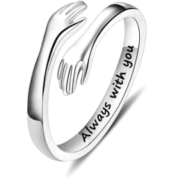 Adjustable Hug Ring for Women Teen Girls, Jewelry Mothers Day Birthday Gifts for Daughters Mom Sister Wife Friends Grandma