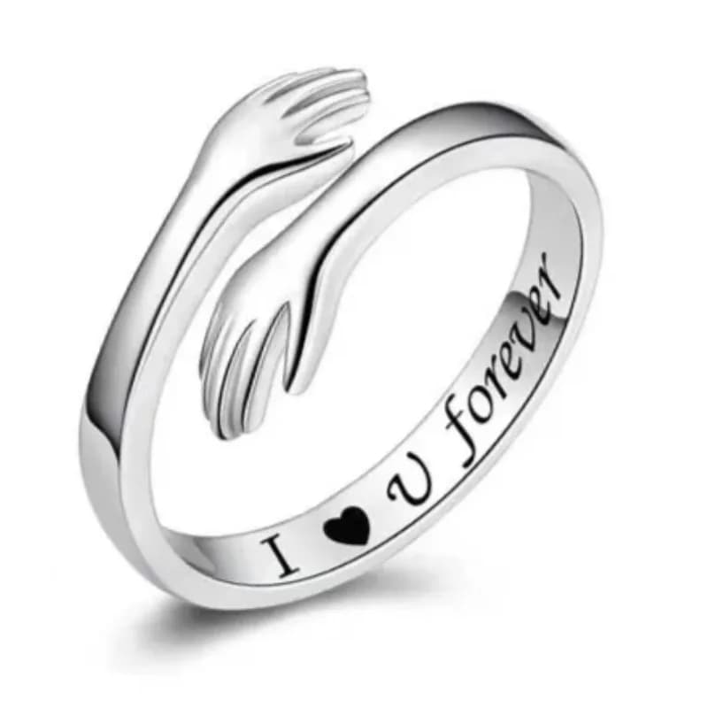 Adjustable Hug Ring for Women Teen Girls, Jewelry Mothers Day Birthday Gifts for Daughters Mom Sister Wife Friends Grandma
