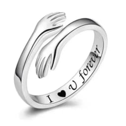 Adjustable Hug Ring for Women Teen Girls, Jewelry Mothers Day Birthday Gifts for Daughters Mom Sister Wife Friends Grandma