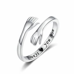 Adjustable Hug Ring for Women Teen Girls, Jewelry Mothers Day Birthday Gifts for Daughters Mom Sister Wife Friends Grandma