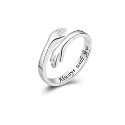 Adjustable Hug Ring for Women Teen Girls, Jewelry Mothers Day Birthday Gifts for Daughters Mom Sister Wife Friends Grandma