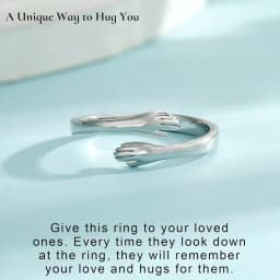 Adjustable Hug Ring for Women Teen Girls, Jewelry Mothers Day Birthday Gifts for Daughters Mom Sister Wife Friends Grandma