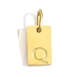 CARLIDANA A-Z Stainless Steel Polished Square Gold Color Pendant Hang Letters DIY Bracelet Pet Collar Necklace Jewelry Making