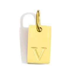 CARLIDANA A-Z Stainless Steel Polished Square Gold Color Pendant Hang Letters DIY Bracelet Pet Collar Necklace Jewelry Making