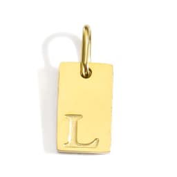 CARLIDANA A-Z Stainless Steel Polished Square Gold Color Pendant Hang Letters DIY Bracelet Pet Collar Necklace Jewelry Making