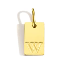 CARLIDANA A-Z Stainless Steel Polished Square Gold Color Pendant Hang Letters DIY Bracelet Pet Collar Necklace Jewelry Making