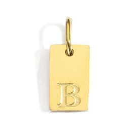 CARLIDANA A-Z Stainless Steel Polished Square Gold Color Pendant Hang Letters DIY Bracelet Pet Collar Necklace Jewelry Making