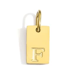 CARLIDANA A-Z Stainless Steel Polished Square Gold Color Pendant Hang Letters DIY Bracelet Pet Collar Necklace Jewelry Making