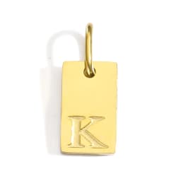 CARLIDANA A-Z Stainless Steel Polished Square Gold Color Pendant Hang Letters DIY Bracelet Pet Collar Necklace Jewelry Making