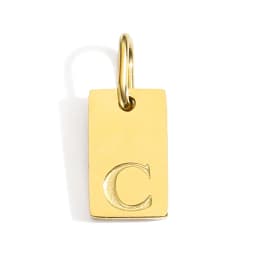 CARLIDANA A-Z Stainless Steel Polished Square Gold Color Pendant Hang Letters DIY Bracelet Pet Collar Necklace Jewelry Making