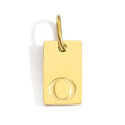 CARLIDANA A-Z Stainless Steel Polished Square Gold Color Pendant Hang Letters DIY Bracelet Pet Collar Necklace Jewelry Making