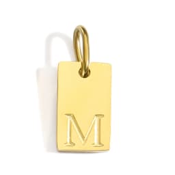 CARLIDANA A-Z Stainless Steel Polished Square Gold Color Pendant Hang Letters DIY Bracelet Pet Collar Necklace Jewelry Making