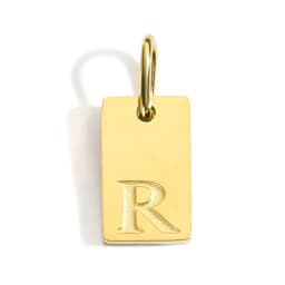CARLIDANA A-Z Stainless Steel Polished Square Gold Color Pendant Hang Letters DIY Bracelet Pet Collar Necklace Jewelry Making